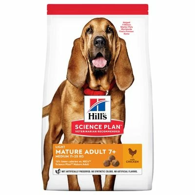 Hill's Science Plan Mature Adult 7+ Medium Light Poulet Pour Chien 1 Hill's Science Plan Mature Adult 7+ Medium Light Poulet Pour Chien