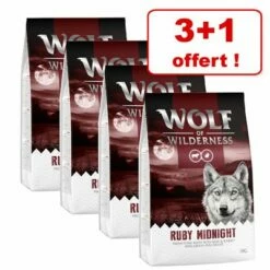 Croquettes Wolf Of Wilderness Pour Chien 3 + 1 Kg Offert !