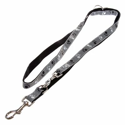 Lot : Collier + Laisse Trixie Silver Reflect, Motif De Pattes Pour Chien 3 Lot : Collier + Laisse Trixie Silver Reflect, Motif De Pattes Pour Chien - Afbeelding 3