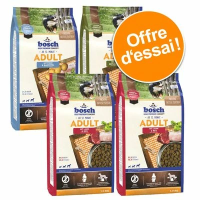 Lot Mixte Bosch Adult 4 X 1 Kg Pour Chien 1 Lot Mixte Bosch Adult 4 X 1 Kg Pour Chien