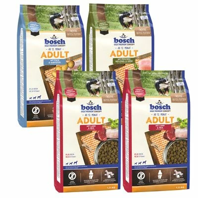 Lot Mixte Bosch Adult 4 X 1 Kg Pour Chien 5 Lot Mixte Bosch Adult 4 X 1 Kg Pour Chien - Afbeelding 5