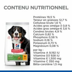 Hill's Science Plan Mature Adult Senior Vitality Large Poulet Pour Chien -Aanbiedingen Zooplus Winkel h171390 p288273 hills sp speciality c2 2020 thumbnail dog senior vitality large fr fr nutrients 2
