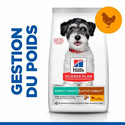 Hill's Science Plan Adult Perfect Weight & Active Mobility Small & Mini Poulet Pour Chien 1 Hill's Science Plan Adult Perfect Weight & Active Mobility Small & Mini Poulet Pour Chien
